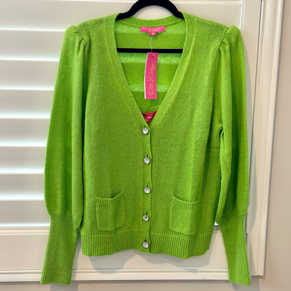 Lilly Pulitzer Bright Green Cardigan and top set
